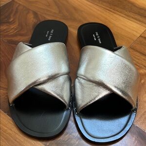 Rag & Bone Silver Black Sandals Like New size 6